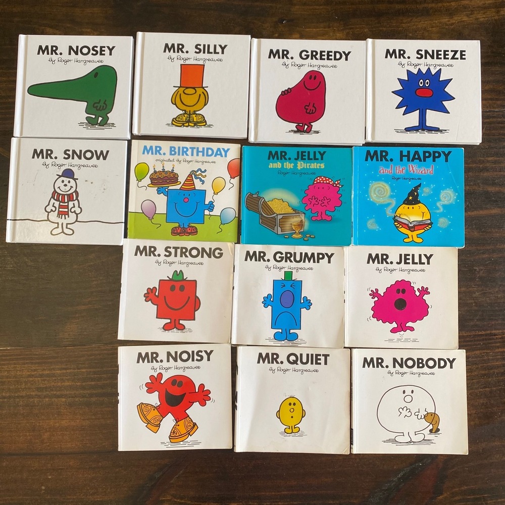 Roger Hargreaves Mr Men Book Lot of 14 Mr Happy Mr Silly Mr Greedy Vintage‎ Wear